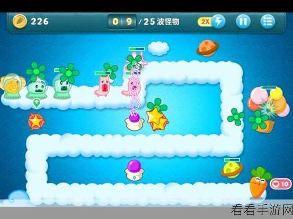 保卫萝卜 4 太空穿越第 8 关，无敌布局策略，轻松通关秘籍大公开