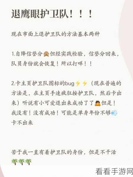 王者荣耀，鹰眼护卫队离队全攻略，轻松解除身份束缚