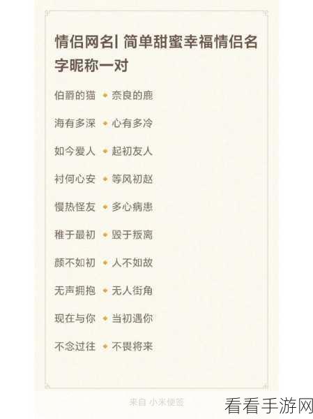 王者荣耀情侣昵称精选，打造专属你们的甜蜜战场