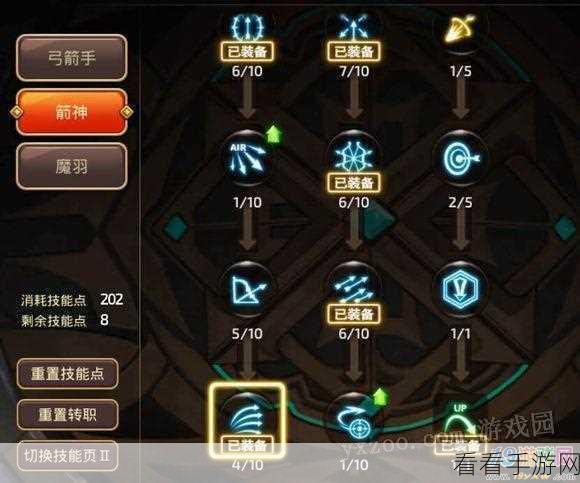 箭神无双，龙之谷手游箭神技能连招深度解析与实战策略