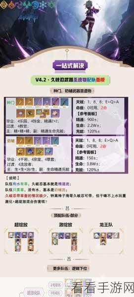 原神久岐忍四星武器抉择指南，带你找到最佳装备