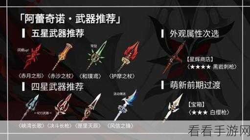 原神阿蕾奇诺四星武器精选指南，打造最强战斗配置