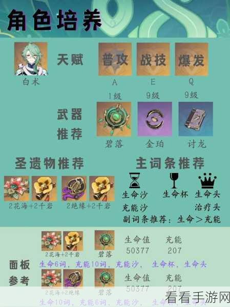 原神新手必知，白术武器完美搭配秘籍