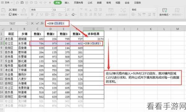 WPS Excel 中数值带文字求和秘籍大公开