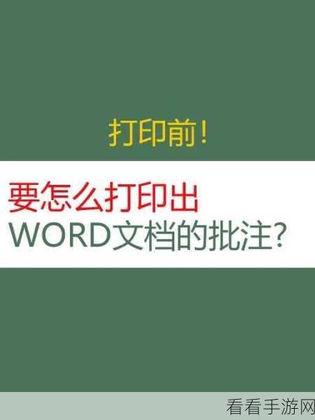 轻松搞定 Word 文档批注打印，方法全在这里！