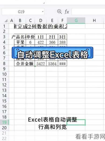轻松掌握 Excel 行高列宽调整秘籍