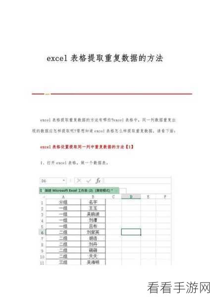 Excel 表格不重复数据提取秘籍大公开