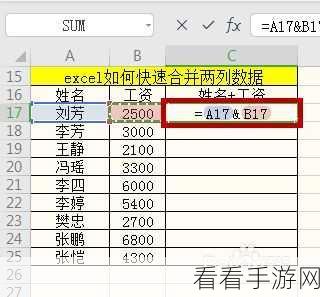 Excel 两列内容合并秘籍，轻松实现一列整合