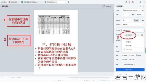 轻松搞定！WPS Excel 表格一页打印秘籍