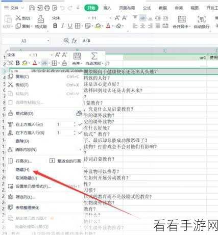 Excel 表格隐藏行显示秘籍，实用方法教程