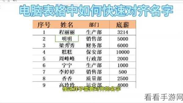 Excel 秘籍，轻松让相同名字整齐排列