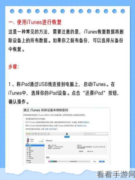 iPad 停用连接 iTunes 不再难！超详细恢复步骤与技巧大揭秘