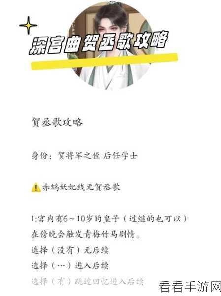 探秘深宫曲，贺丞歌生子的年龄谜题与详尽攻略