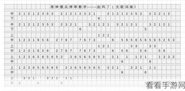 原神，起风了琴谱弹奏秘籍大揭秘