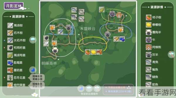 探秘小森生活月影密林，材料全解析与资源分布大揭秘