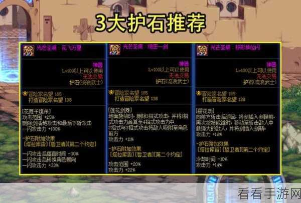 DNF 男格斗光芒圣痕护石属性深度解析与实战运用指南