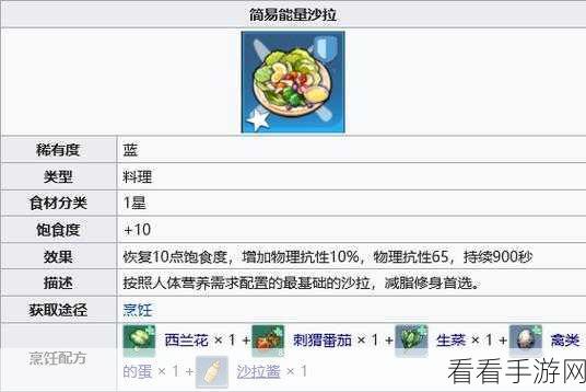 探秘幻塔，简易能量沙拉食谱食材大揭秘
