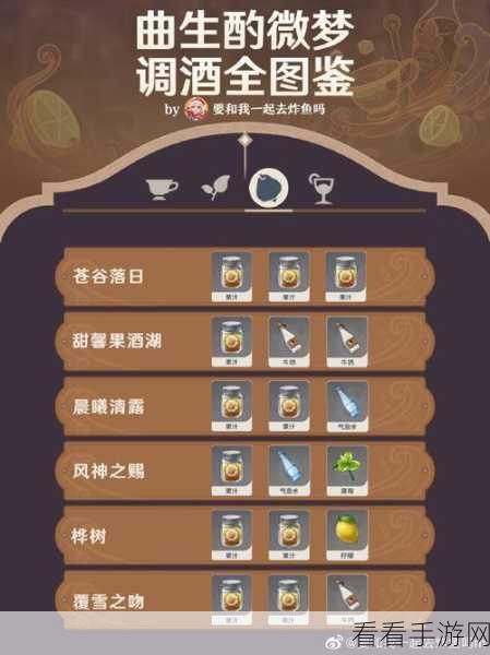 原神调酒秘籍，全配方大揭秘