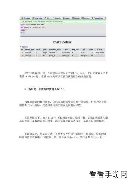 手游开发者必备，揭秘MySQL数据库查询优化秘籍，提升游戏性能