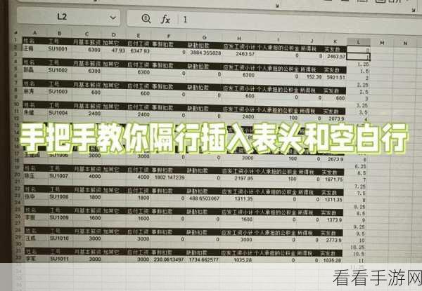 Excel 批量间隔插行秘籍，轻松实现高效操作