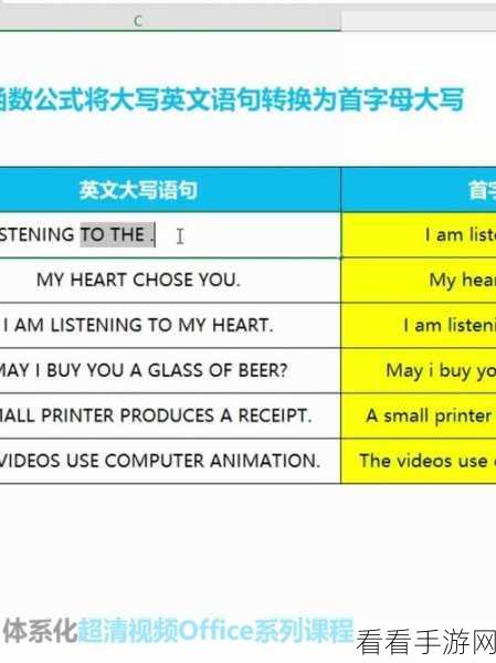 Excel 表格中轻松实现英文首字母大写的秘诀